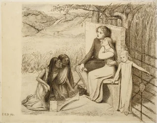Two Lovers, 1854 (pen og brunt blæk på råhvidt papir)