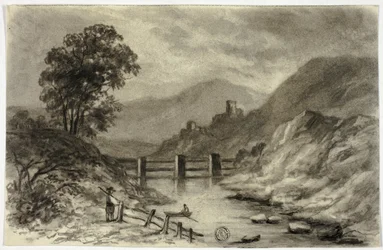 Bjergstrøm med båd