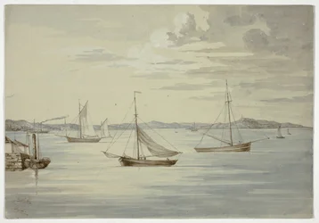 Se Inchkeith og Firth of Forth Islands fra Granton