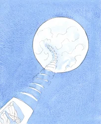 En astronaut, der ser tilbage på den jord, han har forladt, kan se tingene i deres rette perspektiv og se, hvad der var vigtigt for flyvningen, og hvad der gav anledning til unødig bekymring, 2005 (akvarel på papir).