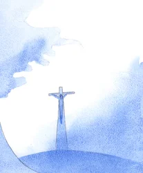 Da Kristus kom til vores alter ved indvielsen, så jeg et højt, mørkt vindue ind i tiden, 2000 (w/c på papir)