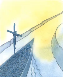 Ved kraften af Kristi Offer, under den hellige messe, gennemborer Kristus Himlen og bringer os alle tættere på Faderen - ligesom når et stort skib går ind i en flodmunding for at bringe sin dyrebare last hjem.