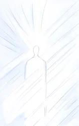 Kristus, virkelig menneske, før dig, er opstanden og levende. Overvej den samme Kristus, guddommelige søn, majestætisk, 2001 (w/c på papir)