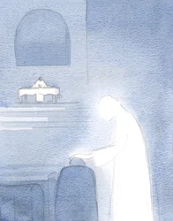 Kristus beundrer selv vores svage kærlighed til ham. Han får det til at blusse yderligere op i vores hjerter og vælte ud til andre., 2001 (w/c på papir)