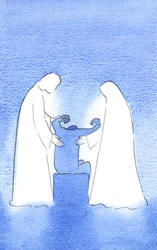Kristus og Vor Frue er altid ivrige efter at hjælpe os. Deres assistance er øm, personlig og uophørlig, hele vejen til himlen, 2002 (w/c på papir)