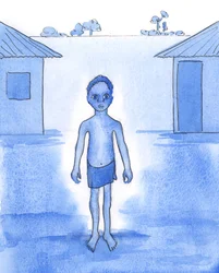 Kristus beder os om ikke kun at tale om de umoralske årsager til fattigdom, men om alle former for seksuel umoral og ukyskhed, der bringer sjæle i fare, 2004 (akvarel på papir).