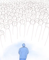 Kristus trøstede mig ved at trække min sjæl op mod himlen og vise mig de helliges selskab, 2005 (akvarel på papir)