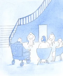 Kristus roste mig for at være villig til at vente i tålmodighed, da en hospitalsbehandling blev forsinket, 2005 (akvarel på papir)