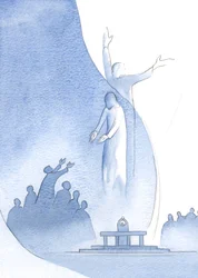Kristus er i sandhed ét med os, ved sit kød og blod, og også ét med Faderen (som han drager os til) på grund af sin guddommelighed., 2000 (w/c på papir)