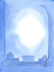 Kristus er virkelig til stede i det hellige sakramente. Vi behager og ærer Gud, når vi knæler for at takke ham for at tillade os at udføre hans arbejde på jorden - især præster, 2003 (w/c på papir)