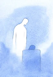 Kristus sagde, at Han, Marias søn, er som sin mor, i sine ømme bevægelser og taktfulde stilheder, 2001 (w/c på papir)