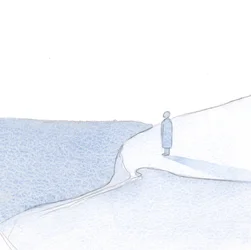 Kristus viste mig den rejse, vi havde foretaget sammen, og - i det fjerne - de kampe, jeg havde kæmpet for ham, 2000 (w/c på papir)