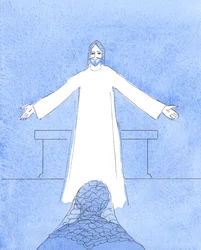 Kristus talte til mig om alle de mennesker i mit hjerte, der har brug for hjælp, og alle mine andre bekymringer, 2004 (w/c på papir)