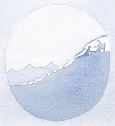 Kristus lærte mig, hvordan man rækker ud til det sande helligdom i sjælen, hvor selv smerte er glemt, ved hans hilsen., 2001 (w/c på papir)