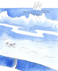 Enhver af Kristi venner må foretage en rejse, før han kan nå himlen, 2005 (akvarel på papir)