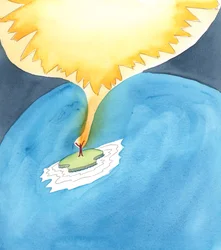 For at få et liv, der virkelig er værd at leve, har vi brug for tro på Gud, tillid til hans godhed og magt og til fortjenesterne ved Jesu lidelse og død, 2005 (akvarel på papir).