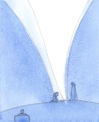Gud søn blev født af den hellige jomfru Maria, 2005 (akvarel på papir)