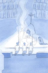 Hvor glad er Kristus over at blive mødt med højtidelig og dybfølt ærbødighed: passende for hans guddommelighed., 2001 (w/c på papir)