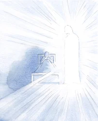 Jeg husker, at Kristus kom til mig som ung voksen: Hvor brændende var hans herlighed; hvor mørk jeg så min egen sjæl være, 2000 (w/c på papir)
