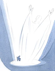 Jeg så, at Kristi bøn, der rejser sig fra min træthed, er gigantisk og herlig., 2000 (w/c på papir)