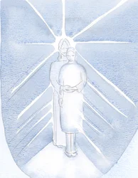 Jeg så, at Jesus kan gøre os mere "gennemsigtige", så hans lys kan skinne ud gennem os, 2000 (w/c på papir)