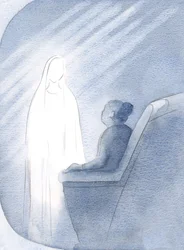 Jeg blev i bøn med Jomfru Maria, denne dronning og sande mor, og bad hendes hjælp for kirken og for verden, 2000 (w/c på papir)