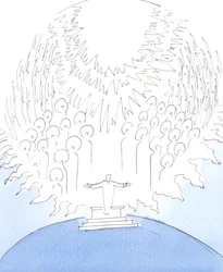Det er som om himlen er steget ned så langt som til en kirkelig helligdom, 2004 (w/c på papir)