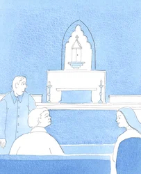 Nogle gange er det rigtigt, sagde Herren, kort og stille at minde støjende mennesker om, at kirken er et sted for bøn og ikke for snak om hverdagens forhold, 2005