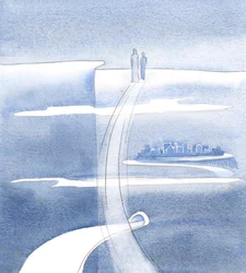 Jesus Holds Us Everywhere, 2000 (w/c på papir)