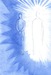 Husk to ting om Kristus; i sit legeme led og døde han for dig; Opstanden og i live nu, han længes efter at vejlede og fodre dig, 2001 (w/c på papir)