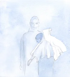 En dag, i min sjæl, rakte han et bryllupsslør frem, 2000 (w/c på papir)