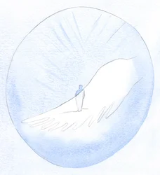 At bede vore bønner og tro på dem, skyldes Helligåndens handling og er bevis på hans nærvær. Vi kan ikke bede en god bøn uden ham, 2001 (w/c på papir)