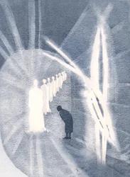 Nogle gange er Kristus til stede for sjælen i sin herlighed, tilbedt af vores skytsengel. Vi behøver kun at deltage og forgude 2000 (w/c på papir)
