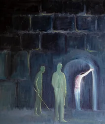 Faderen tillod sin søn at lide syndens virkninger for vores frelses skyld, 2001 (olie om bord)