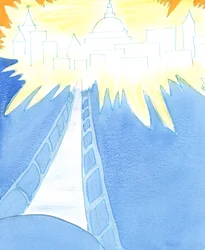 Der er kun én vej til himlen - Kristus selv, 2003 (w/c på papir)