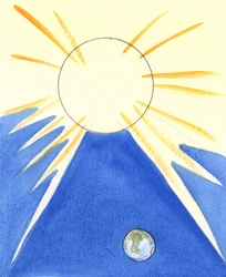 De, der nægter at følge den sikre vej ind i Himlen, vil til sidst forsvinde, langt fra Himlens lys, i dybet af den mørke afgrund - ved deres eget frie, tragiske valg, 2003 (w/c på papir)