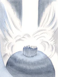 Gennem Kristus omslutter himlens lys os ved hver messe, 2000 (w/c på papir)