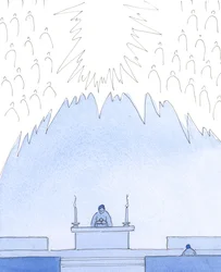 Vi bekender vores synder i begyndelsen af messen, men vi må ikke blive fortvivlede over vores små fejl, 2004 (w/c på papir)