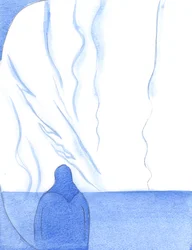 Da Kristus var til stede i det hellige sakramente, brændte helligdommen og min sjæl af guddommelig ild og herlighed, 2002 (w/c på papir)