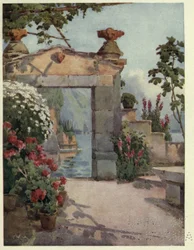 En døråbning ved Varenna, Lago di Como, Illustration fra 