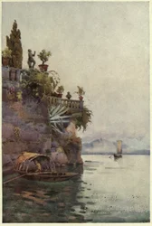 I terrassens skygge, Comosøen, illustration fra „De italienske søer“ af Richard Bagot