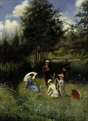 Plukker blomster