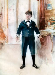 Weedon Grossmith i The New Boy, c1902.