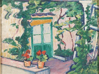 Osteria, Capri (olie på lærred lagt om bord)