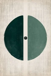 Minimalistisk, delt grøn cirkel