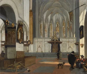 Hollandsk: Udsigt over koret i Janskerk i Utrecht, set fra skibet Udsigt over koret i Janskerk i Utrecht