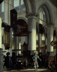 Interiør af den gamle kirke, Delft, ca. 1680.