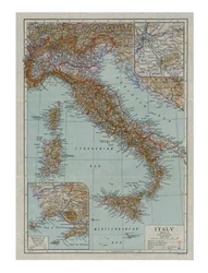 Kort over det moderne Italien, c1910