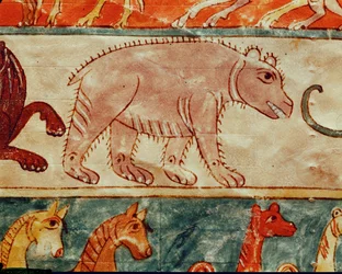 En bjørn. Fra MS Beatus en Apocalipsin