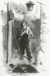 Gavroche, 1800-tallet (bw-gravering)